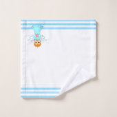Lief engeltje & turkooizen strepen bad handdoek (Wasdoekje)