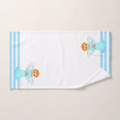Lief engeltje & turkooizen strepen bad handdoek (Handdoek)