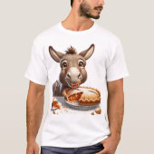 Lief ezel met Thanksgiving taart T-shirt (Voorkant)