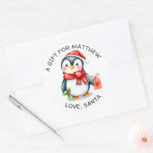Lief Festief Kerst Pinguïn van en voor Ronde Sticker (Envelop)