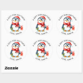 Lief Festief Kerst Pinguïn van en voor Ronde Sticker (Vel)