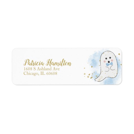 Lief Geest Halloween Baby Shower Etiket (Voorkant)