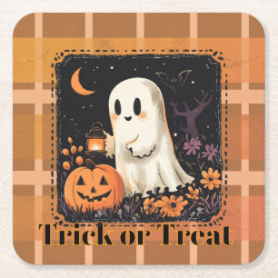 Lief Geest Trick or Treat Halloween Snoepgoed Kartonnen Onderzetters