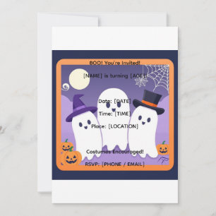 Lief Geestje Trio Halloween Verjaardagsfeest Uitno Kaart