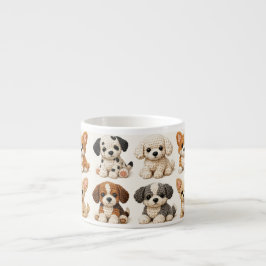 Lief Gehaakt Puppies Patroon Espresso Kop