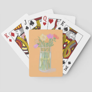 Lief Gelukkig Bloemen +Custom Naam Pokerkaarten