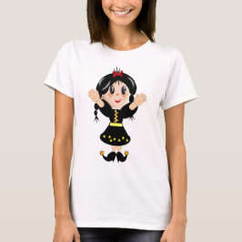 Lief gelukkig klein meisje cartoon t-shirt