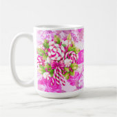 Lief gepersonaliseerd roze en Paarse kerst Koffiemok (Links)
