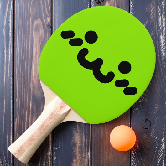 Lief Gezicht Groene Ping Pong Batje