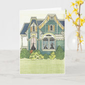 Lief Gingham Ouderwetse Slaapkamer Papieren Pop Kaart (Gele Bloem)