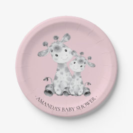 Lief Giraffe Meisjes Baby shower 7" Bord