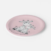 Lief Giraffe Meisjes Baby shower 7" Bord (Gekanteld)