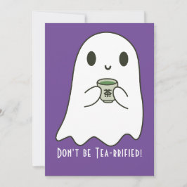 Lief glimlachend spook & Japanse Thee Kanji Blanko Kaart