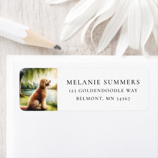 Lief Goldendoodle Zomer Retouradreslabel Etiket (Insitu)