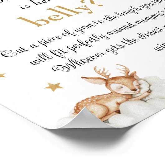 Lief Gouden Hemelse Baby Shower Buikspel Poster (Hoek)