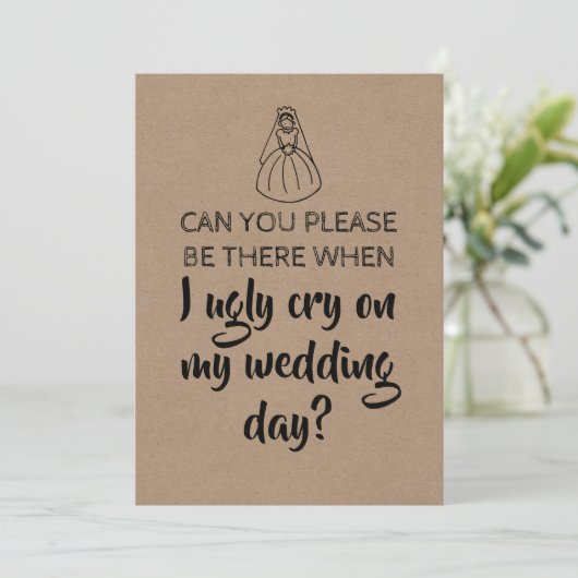 Lief Grappig bruidsmeisje / Maid of Honor Voorstel Kaart (Staand voorkant)