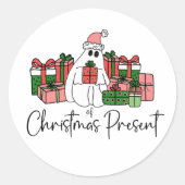 Lief Grappig Kerstmis Ronde Sticker (Voorkant)