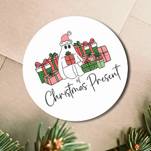 Lief Grappig Kerstmis Ronde Sticker