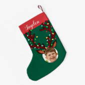 Lief Grappige Foto Kerst Kleine Kerstsok (Achterkant (Hangend))