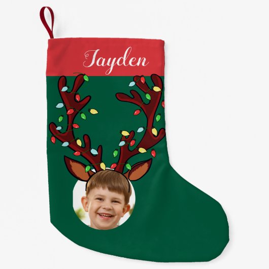 Lief Grappige Foto Kerst Kleine Kerstsok (Voorkant)