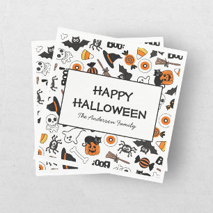 Lief Griezelig Halloween Zwart en Oranje Servet
