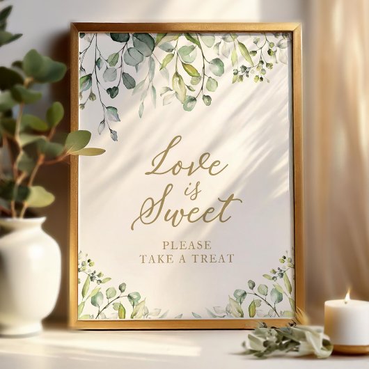Lief groen Eucalyptus Liefde Is Zoet Bord Poster