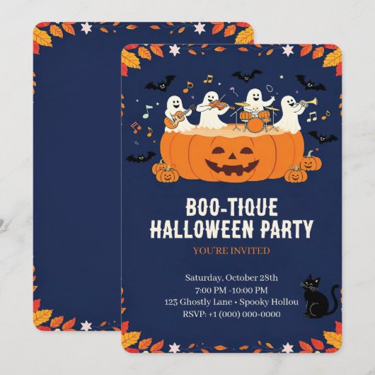 Lief Halloween-feest Kaart (Voorkant / Achterkant)
