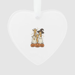 Lief Halloween Giraffe Geest Pompoen Shirt Ontwerp Ornament