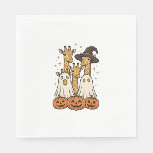 Lief Halloween Giraffe Geest Pompoen Shirt Ontwerp Servet