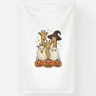 Lief Halloween Giraffe Geest Pompoen Shirt Ontwerp Spandoek