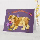 Lief Halloween Puppy Kaart (Gele Bloem)