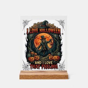 Lief Halloween Skelet Vogelverschrikker Vollemaan Acryl Bord