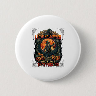 Lief Halloween Skelet Vogelverschrikker Vollemaan  Ronde Button 5,7 Cm