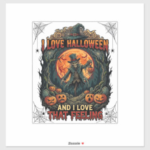 Lief Halloween Skelet Vogelverschrikker Vollemaan  Sticker