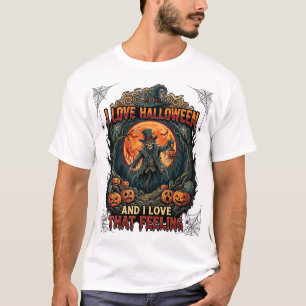 Lief Halloween Skelet Vogelverschrikker Vollemaan T-shirt