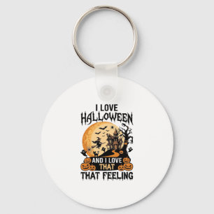 Lief Halloween Spokenhuis Maan Heks Pompoenen_1 Sleutelhanger