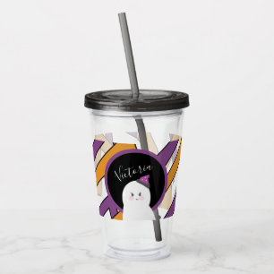 Lief Halloween spook paars patroon Acryl Drinkbeker