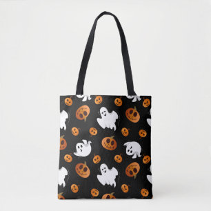 Lief halloween-spook-pompoenpatroon tote bag