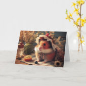 Lief Hamstertje Midzomer Kaart (Gele Bloem)