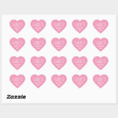 Lief hart aangepaste tekst naam roze verjaardag sticker (Vel)