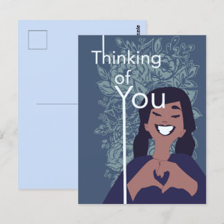 Lief hart bloemmotief denk aan jou   briefkaart