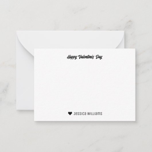 Lief hart Doodle-patroon Roze Valentijnsdag Notitiekaartje (Voorkant)