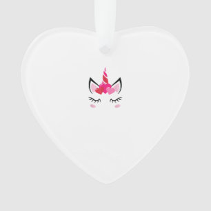 Lief hart eenhoorn valentijnsdag top T-shirt Ornament