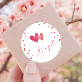 Lief hart Het is een meisje Ronde Sticker