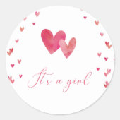 Lief hart Het is een meisje Ronde Sticker (Voorkant)