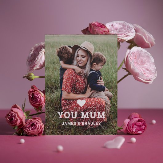 Lief HART IK HOU VAN JE MAM Moederdag Foto Kaart