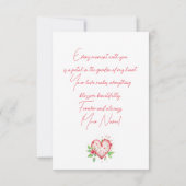 Lief hart met rode bloemen Bloeit hier Kaart (Achterkant)