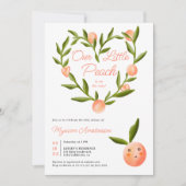 Lief hart modern schattig klein perzik baby shower kaart (Voorkant)