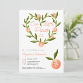 Lief hart modern schattig klein perzik baby shower kaart (Staand voorkant)