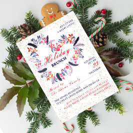Lief hart nieuwjaars kerst brunch kaart